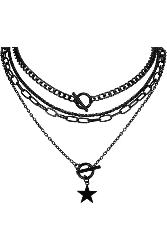 Punk Choker Necklace for Women layered Pendant Necklaces Y2K Grunge Necklaces Emo Jewelry[q541]