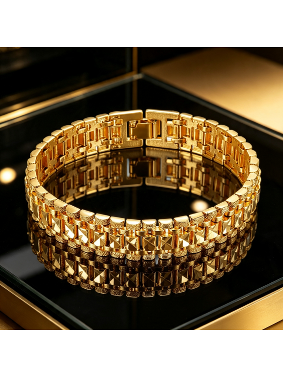 20MM Chunky Hand Chain Bangle Bracelet For Men Women, 14K Gold Filled Sleek Profile Classic Understated Craft Jewelry