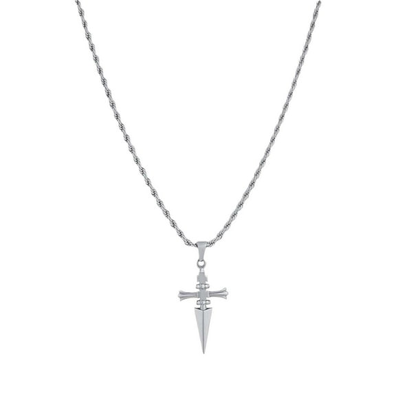 Punk Dagger Pendant Necklace - Gothic Sword Chain Jewelry for Men & Women, Gold/Silver Anime Necklace, Hop Halloween Gift for Anime Fans