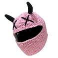 thumbnail image 1 of Punk Devil Horn Motorcycle Helmets Cover Plush Cartoon Knitted Helmets Protective Cover for Enjoyable Rides Snowboarding, 1 of 6