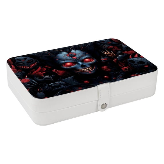 Punk Earring Organizer Jewelry Box with Removable Compartment and Portable Design