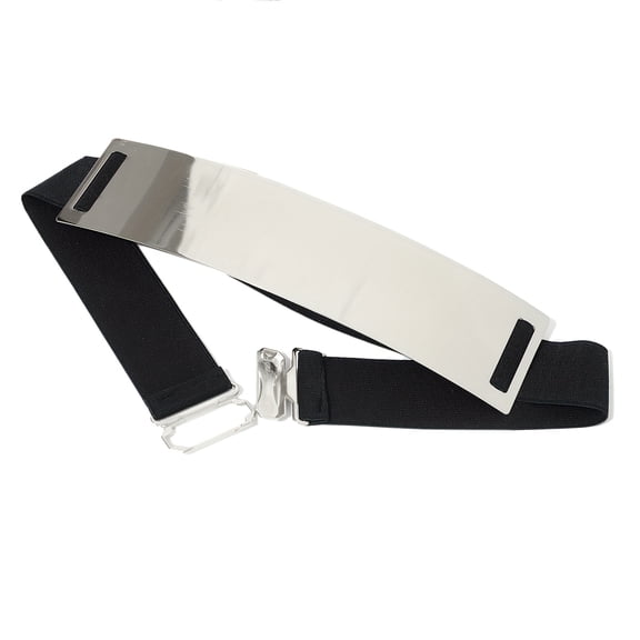 Punk-Elegant Metallic Glossy Wide Belt Waistband - Perfect for Y2K Dresses & Girdles damski vestidos elegantes para mujeres