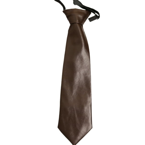 Punk Faux Leather Solid Color Necktie for Women Preppy Student Pre Tied Adjustable Ties for Uniform School Shirt Necktie