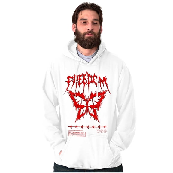 Punk Freedom Barbed Wire Butterfly Hoodie Sweatshirt Women Men Brisco Brands S