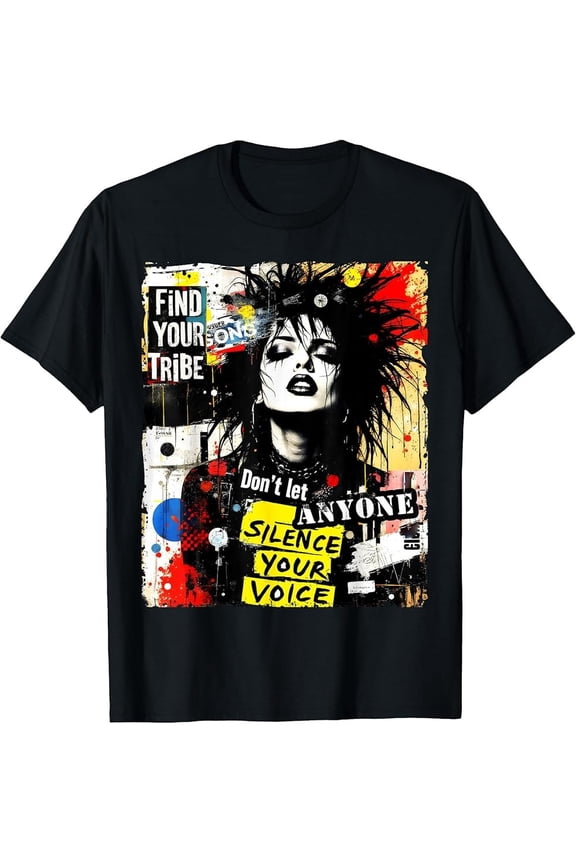 Punk Girl Graffiti 90s Urban Grunge Art Distressed Vintage T-Shirt
