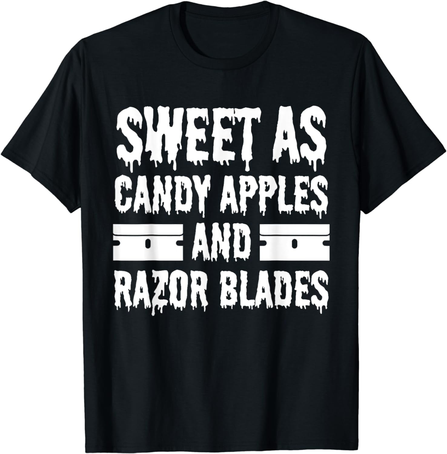 Punk Goth Sweet As Candy Apples And Razor Blades T Shirt
