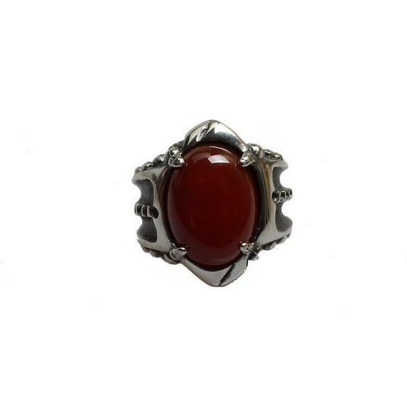 Mens Titanium Steel Ring With Gemstone Vintage Punk Gothic Retro Jewelry Gift For Him Ideal For Everyday Style