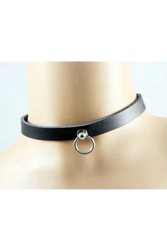 Punk Gothic Black Leather Choker Skull Chain Spike Rivet Buckle Collar Necklace