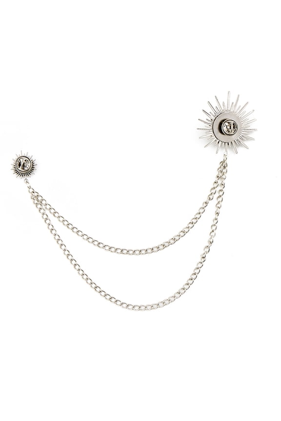 Punk Gothic Brooch Mechanical Gear Chain Alloy Lapel Pin For Jackets Coats Bags Punk Rock Accessories