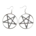 thumbnail image 1 of Punk Gothic Jewelry Pentagrams Pendant Earrings Witchcraft Amulet Earrings, 1 of 14
