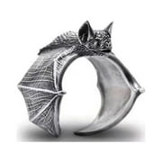 Punk Gothic Style Open Bat Ring Men And Women Retro Personality Ring Silver