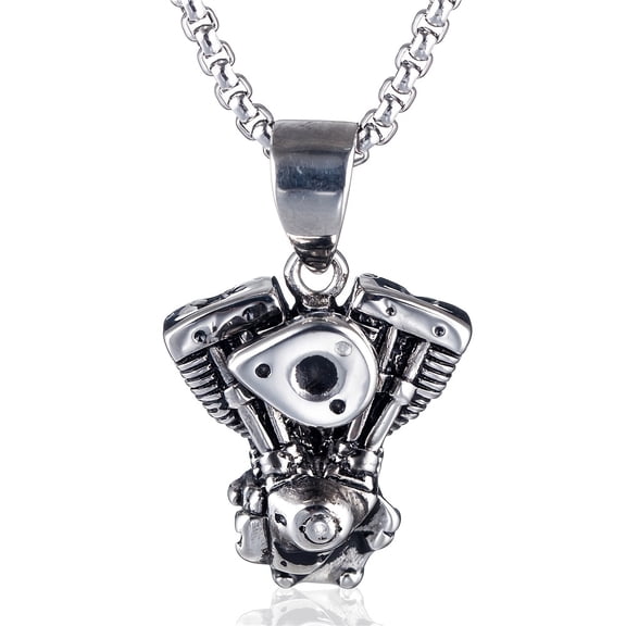 Punk Gothic engine pendant, stylish chain jewelry, retro motorcycle accessories