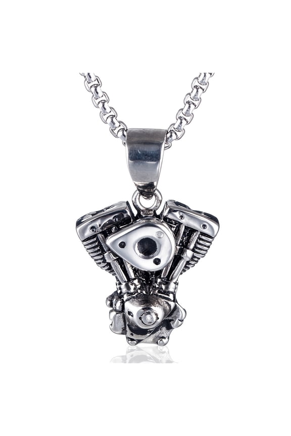 Punk Gothic engine pendant, stylish chain jewelry, retro motorcycle accessories
