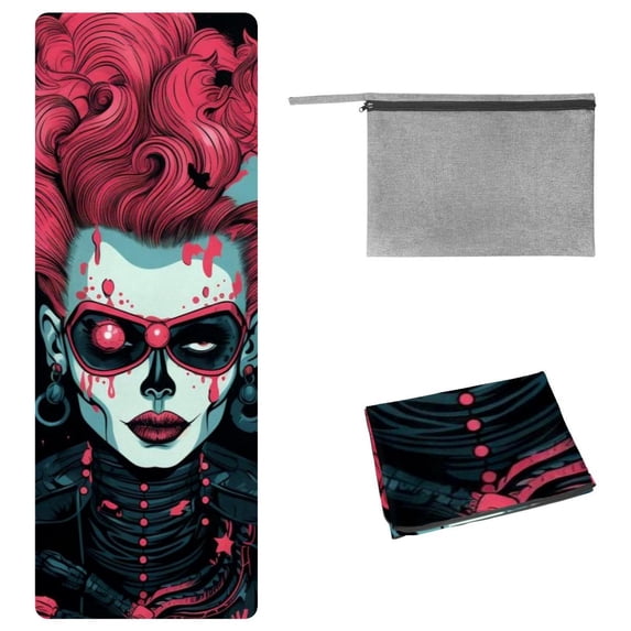 Punk Gym Towel with Storage Bag, 72.8"x26.8", Suitable for Yoga, Pilates, Fitness, Etc. - Yoga Blankets, Yoga Mat Towel, Yoga Towel