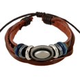 thumbnail image 1 of Slatcetga Punk Handmade Men Women Leather Bracelet Unisex Multi Layers Alloy Bangle, 1 of 4