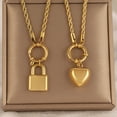 thumbnail image 1 of Punk Heart-shaped Necklace Fashion Trend Lock Love, 1 of 2