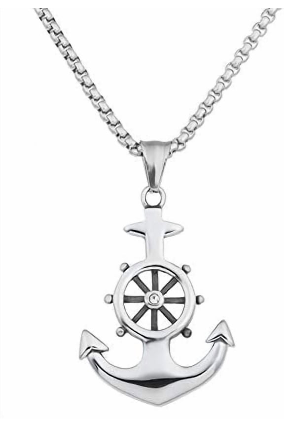 Punk Hip Hop Caribbean Jewelry Pirate Anchor Pendant Necklace Fashion Binle Diamond Necklace[m735]