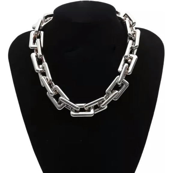 Punk Hip Hop Elegant Choker Chunky Chain Necklace Statement Fashion Charm Jewelry>-Silver[y807]