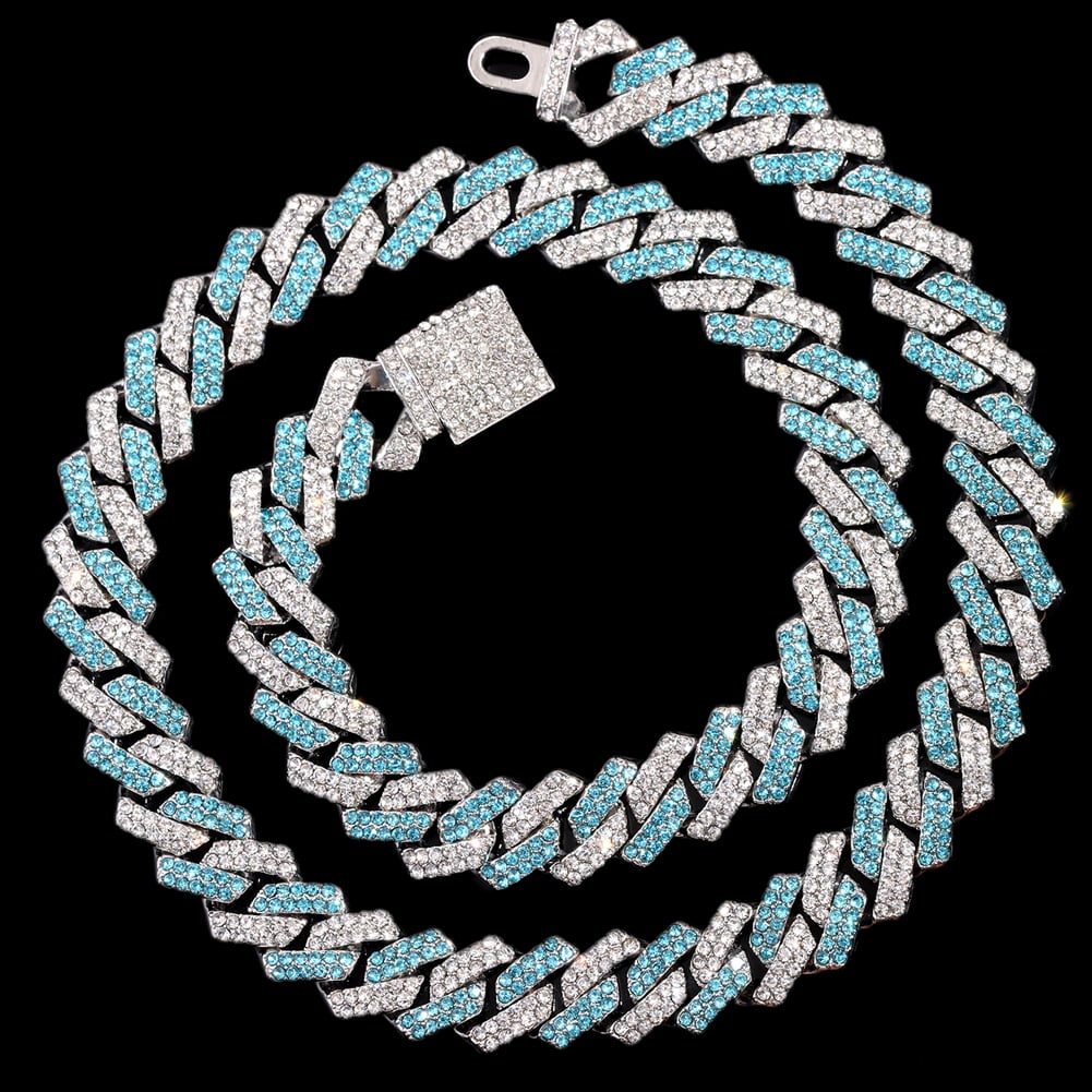 Roheafer Cuban Link Chain Iced Out, 13 mm Miami Cuban Chain Goud Zilver Halsketting, Diamant Hip Hop Sieraden Cadeau Voor Jongens, Zirkonia