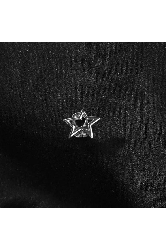 Punk Hip Hop Hollow Pentagram Star Teeth Grillz for Men Women Fashion Silver Color Teeth Caps Halloween Jewelry Accessories