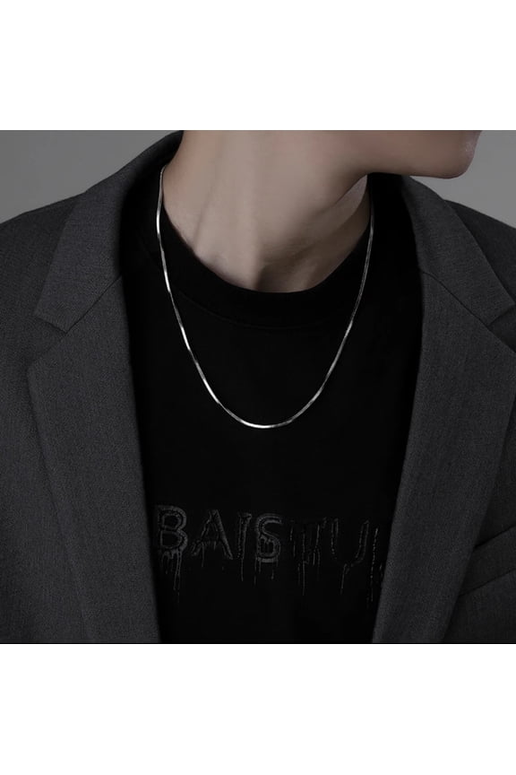 Punk Hip-hop Snake Link Chain 14K White Gold Necklace for Men Women Silver Color Male Jewelry Gifts