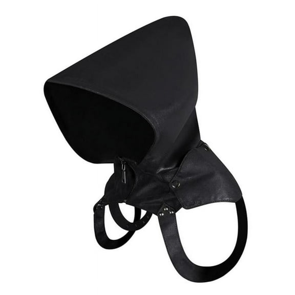 Punk Hooded Gothic Steampunk Crop Hoodie Cowl Hat with Adjustable Straps