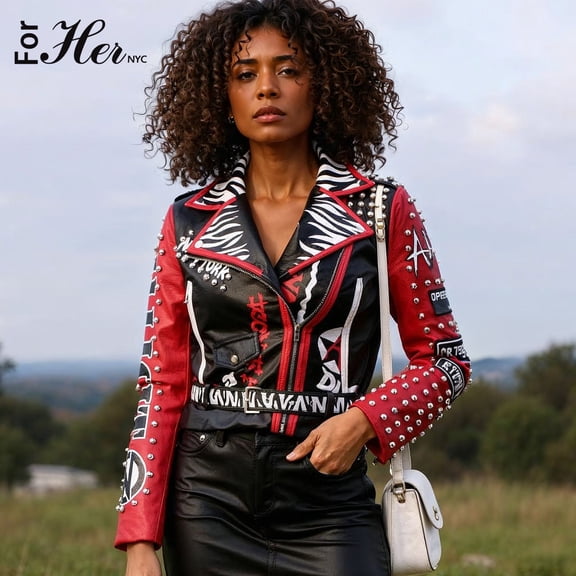 Punk Inspired Leather Jacket -81763