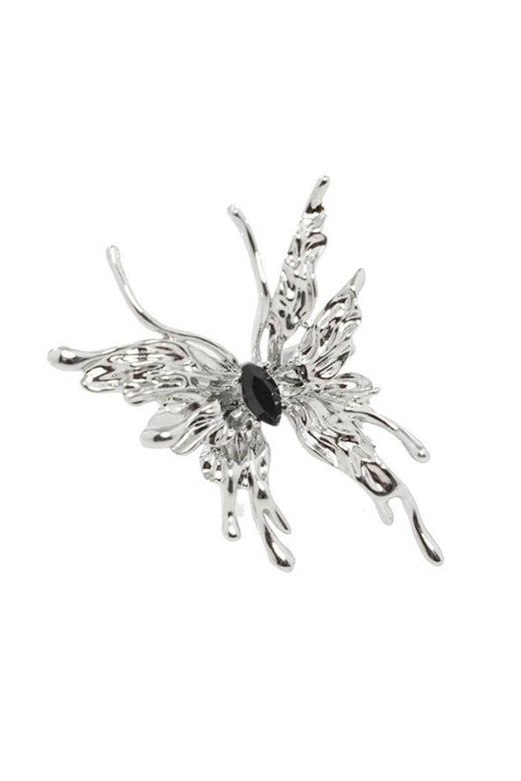 Punk Irregular Rings For Women Liquid Metal Butterfly-shape Open Rings UK Nice T4V1