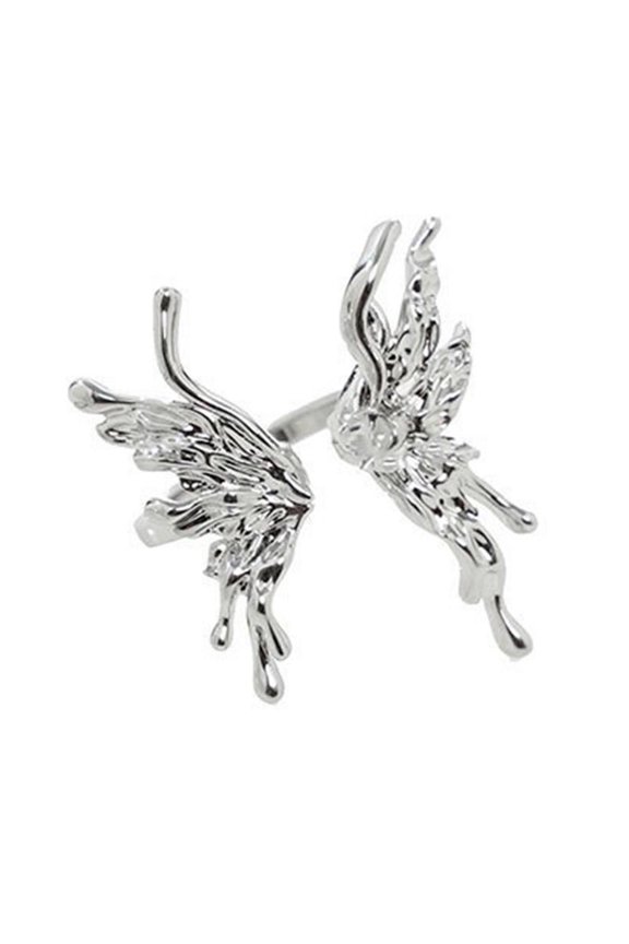 Punk Irregular Rings for Women Liquid Metal Butterfly Shape Ideal for Fashionable Women