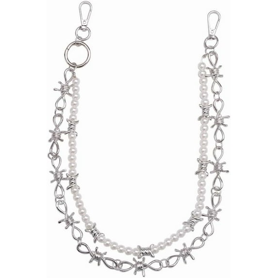 Punk Jeans Chain Gothic for Men Women Edgy Rock Concert Keychain Boho Grunge Stage Accessory