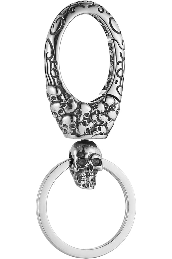 Punk Keychain for Men Retro Stainless Steel Car Motorcycle Keychain Goth Accessories