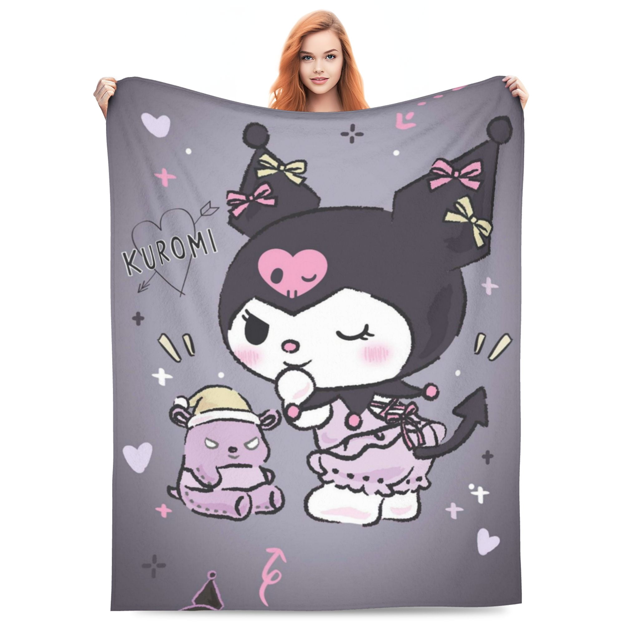 150*200cm Sanrios Cinnamoroll Kuromi Mymelody Kawaii Cartoon Flannel Blanket Anime Plush Soft Warm Blankets Tv Sweatshirt Gifts