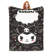Punk Kuromi Blanket Ultra Soft Flannel Throw Blanket Lightweight Warm Cozy Bed Blankets Gifts for Kids Adults 40"x30"