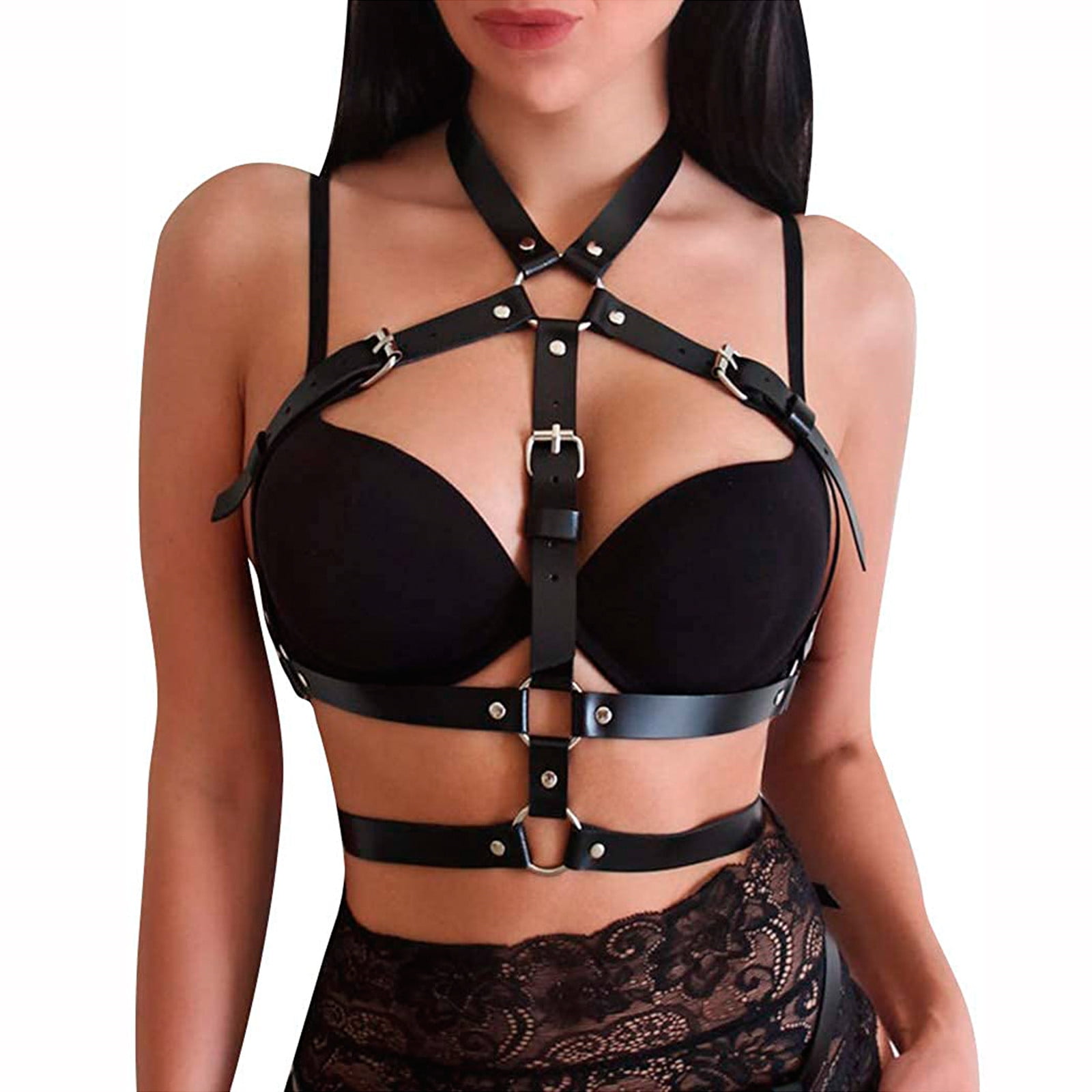 Walmart Punk Leather Harness Bra Body Chain, Waist Chains, Fashion Belly  Belts for Women, Black - Walmart.com