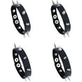 thumbnail image 1 of Punk Leather Spike Rivet Bracelets Set Faux Studded Cuff Bangle Goth Black Wristband Strap for Men Women Biker Halloween Party Deco Jewelry, 1 of 2