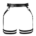 thumbnail image 1 of Punk Leather Waist Chain Belt Adjustable Black Accessory for Girls, 1 of 8