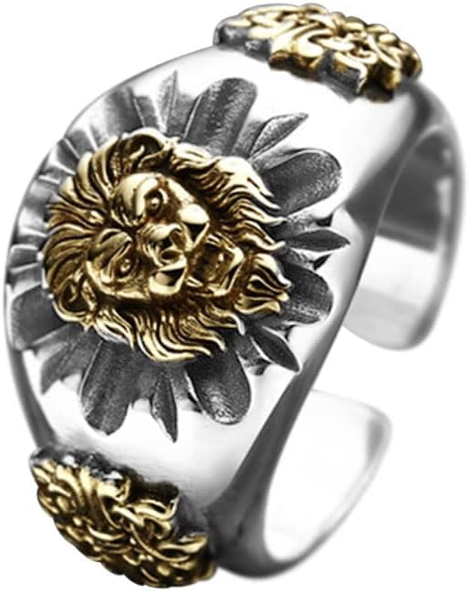Mens Animal Rings Stainless Steel Dragon Tiger Wolf Wild Boar Punk