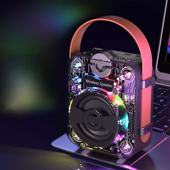 Punk Mechanical Bluetooth Speaker, Wireless Handheld Subwoofer with RGB Light, 6W Portable Stereo