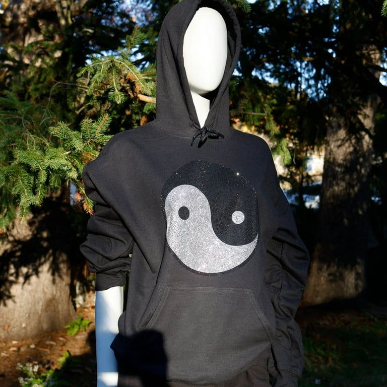 Punk Men Y2K Fashion Hoodie Evil Rhinestones Graphics Zip Up