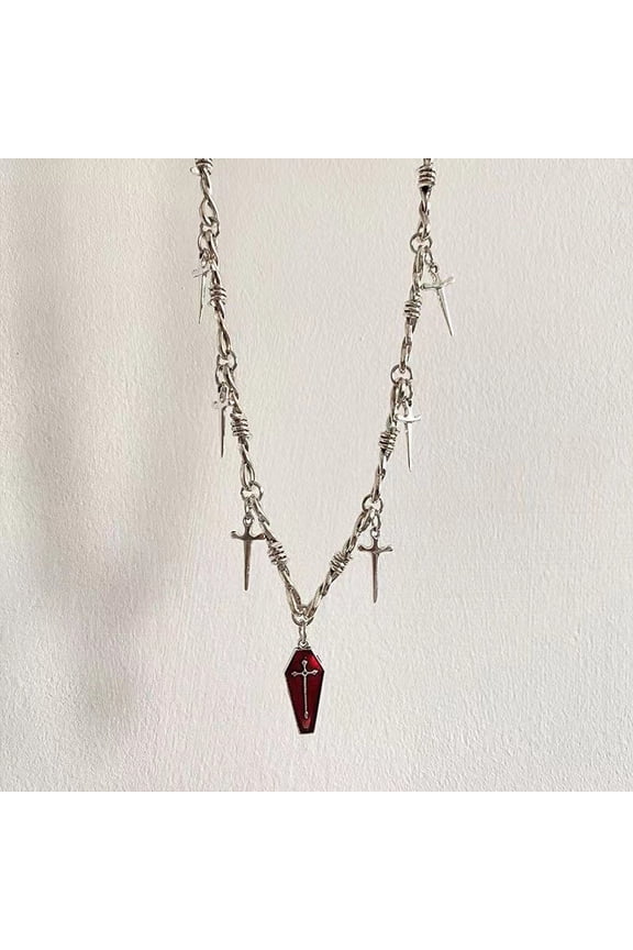 Punk Metal Thorn Rivet Choker Necklace For Men Woman Gothic Hip Hop Double Layer Clavicle Chain Necklace Y2K Jewelry Accessories
