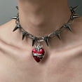 thumbnail image 1 of Punk Metal Thorn Rivet Choker Necklace For Men Woman Gothic Hip Hop Double Layer Clavicle Chain Necklace Y2K Jewelry Accessories, 1 of 15