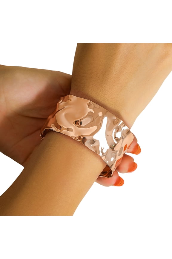 Punk Metal V Cut Textured Iron Bangle Edgy Design Statement Jewelry V Shaped Gaps Textured Wristband For Men And Women