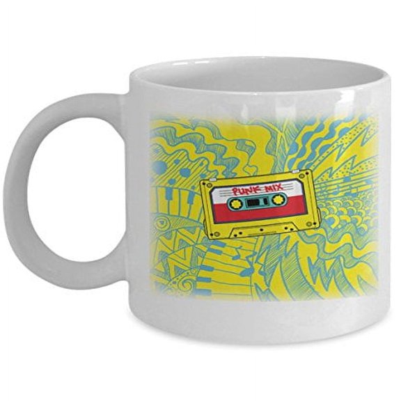Punk Mix DJ 11 oz Coffee Mug - Music Lover's White Ceramic Gift