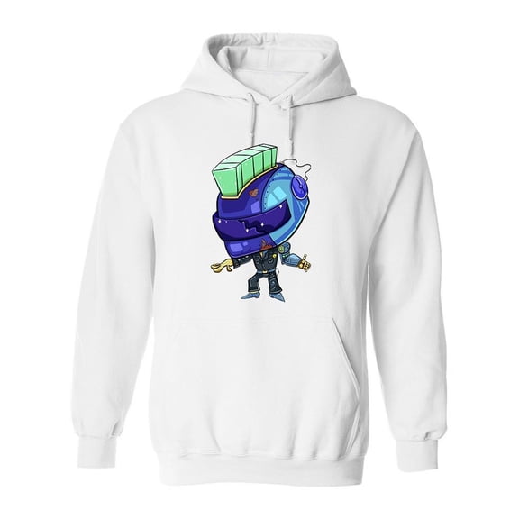 Punk Mohawk Helmet Hoodie Men -Image by Shutterstock, Male Large