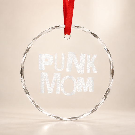 Punk Mom Goth Emo Mother's Day Glass Ornament