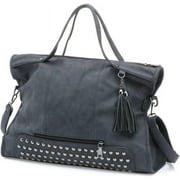 Punk Motorcycle Style Rivet Studded PU Leather Women Handbags Ladies Top Handle Satchel Large Tote Bag Crossbody Bags
