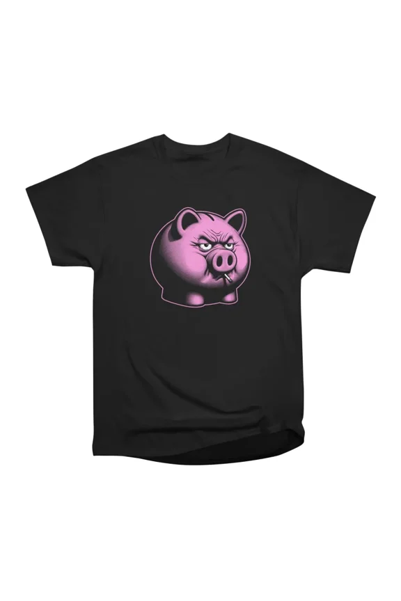Punk Piggy Bank T-Shirt Tee Gift For Him Merch For Her Apparel For Friend