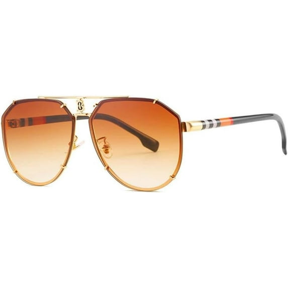 Punk Rimless Sunglasses Men Steampunk Oval Frameless Sun Glasses for Male Metal Frame Stripe Legs Shade Eyewear