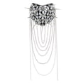 thumbnail image 1 of Punk Rivet Epaulettes Metal Tassel Fringe Shoulder Patches Suit Epauletter Blazer Badge Pin Back for Outfit 2 Pieces, 1 of 5