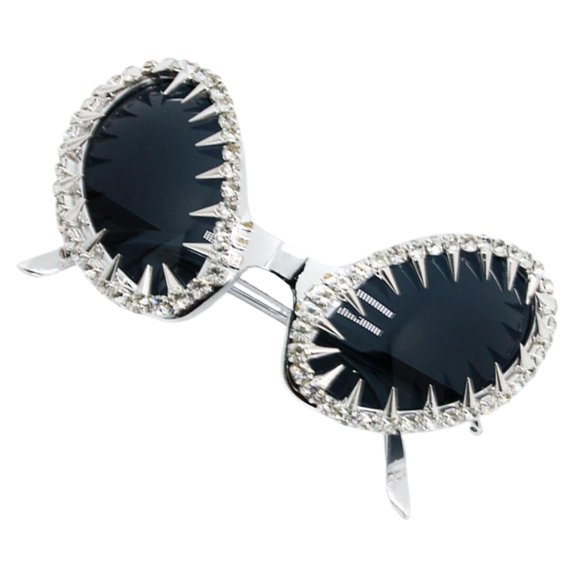 Punk Rivet Frame Alien Shape Sun Glasses Sun Protections Eyeglasses Popular Hiphop Sun Glasses for Everyday Use Unisex